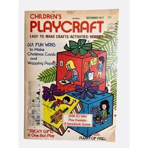Vintage Childrens Playcraft Magazine December 1977 Easy-To-Make Crafts